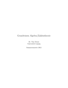 Grundwissen Algebra/Zahlentheorie