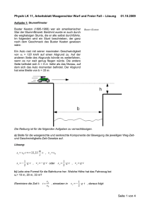 Physik LK 11, Arbeitsblatt Waagerechter Wurf - hello