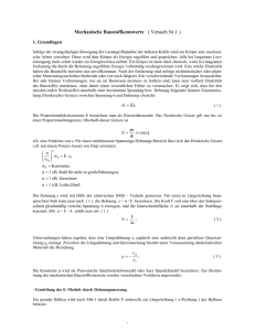 Mechanische Baustoffkennwerte ( Versuch Nr.1 )