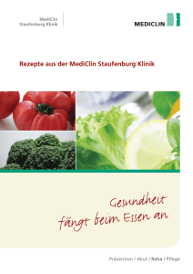 Rezepte aus der MediClin Staufenburg Klinik