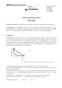 Maturaprüfung 2014 PHYSIK