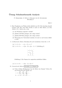 ¨Ubung: Schulmathematik Analysis