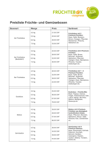 Preisliste Früchte- und Gemüseboxen