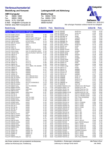 Preise Verbrauchsmaterial - AMV