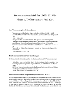 Korrespondenzzirkel der LSGM 2013/14 Klasse 7, Treffen 4 am 14