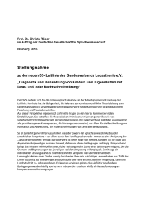 Stellungnahme zur neuen S3-Leitlinie des Bundesverbands