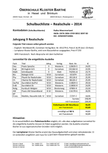 Schulbuchliste R9 - Schule Kloster Barthe