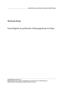 Gerechtigkeit als politisches Ordnungsprinzip im Islam