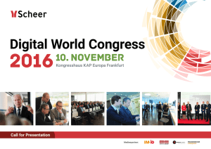 Gestalten Sie den Scheer Digital World Congress 2016 mit!
