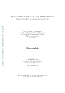 Isometrische Einbettung von geschlossenen Riemannschen