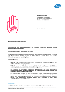 Rote-Hand-Brief zu Tygacil® (Tigecyclin)