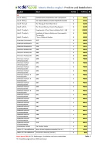 Materia Medica englisch Preisliste und Bestellschein Autor Titel