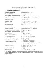 Formelsammlung Biometrie und Methodik 1 Beschreibende Statistik