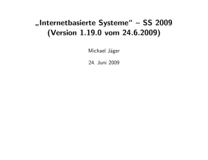 Internetbasierte Systeme“ – SS 2009 - Benutzer-Homepage