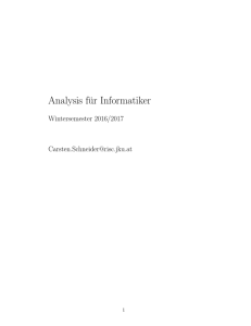 Analysis für Informatiker