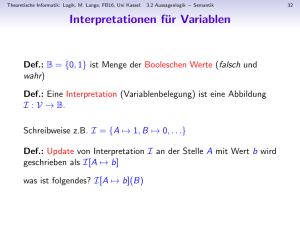 Interpretationen für Variablen