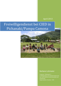 Freiwilligendienst bei CIED in Pichanaki/Pampa Camona