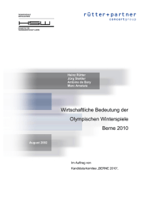 Wirtschaftliche Bedeutung der Olympischen Winterspiele Berne 2010