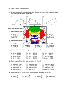 Bestimmung von Sinus-, Cosinus