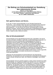 "Praxis Schulsozialarbeit" (Vortrag Bildungsforum 15.11.2008