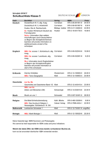 Schulbuchliste Klasse 5 - Deutsche Schule London