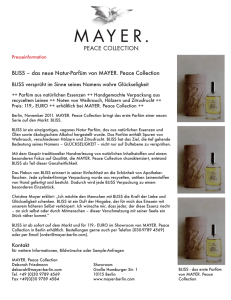 BLISS – das neue Natur-Parfüm von MAYER. Peace Collection