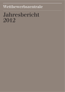 Jahresbericht 2012 - Wettbewerbszentrale