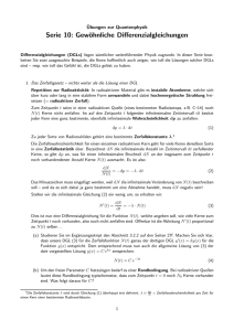 Serie 10: Gewöhnliche Differenzialgleichungen