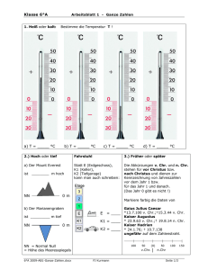 Klasse 6°A a) T = _____ °C b) T = _____ °C c) T = _____ °C d) T