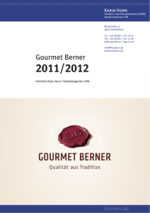 Gourmet Berner Katalog / Preisliste 2011/2012 - Karin