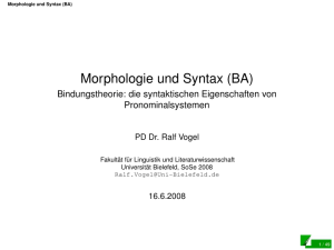 Morphologie und Syntax (BA) - Universität Bielefeld