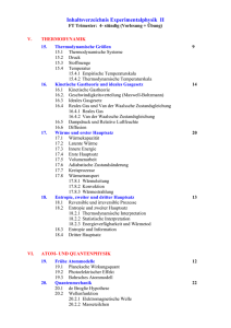 Inhaltsverzeichnis Experimentalphysik II