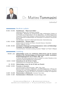 Dr. Matteo Tommasini – Lebenslauf