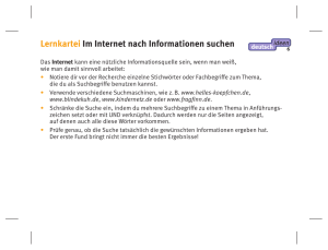 Lernkartei Im Internet nach Informationen suchen