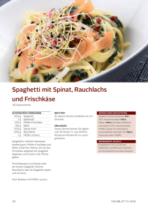 Spaghetti mit Spinat, Rauchlachs und Frischkäse