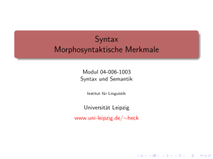 Morphosyntaktische Merkmale