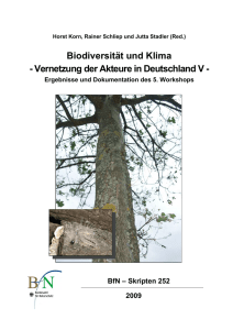 Biodiversität und Klima - Vernetzung der Akteure in Deutschland V -