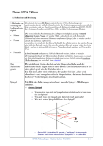 Thema: OPTIK 7.Klasse