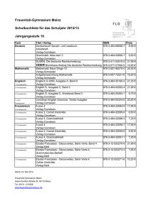 Frauenlob-Gymnasium Mainz Schulbuchliste für das Schuljahr 2012