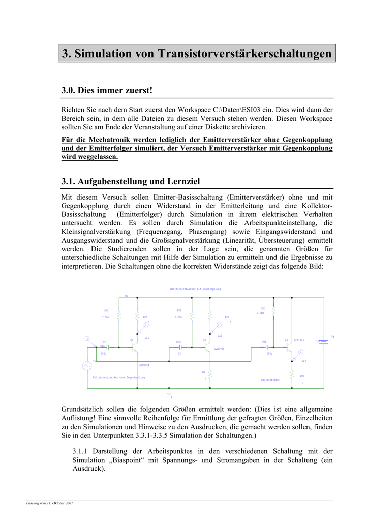 Elektrische Schaltungen Zeichnen Und Simulieren