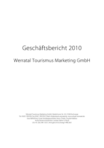 Geschäftsbericht 2010 - Urlaub im Werratal