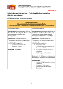 Schulinternes Curriculum – Fach: Sozialwissenschaften
