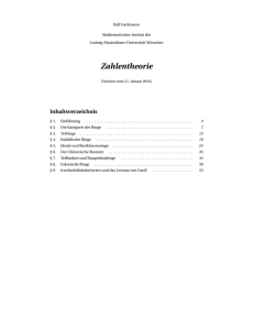 Zahlentheorie - Mathematisches Institut