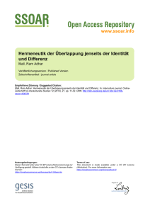 Hermeneutik der Überlappung jenseits der Identität und