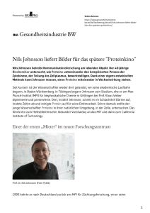 Nils Johnsson liefert Bilder für das spätere "Proteinkino"