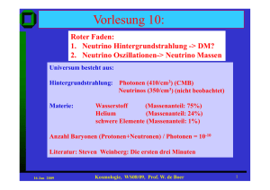 Kosmologie, WS08/09, Prof. W. de Boer