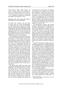 M. Witte: Die Griechen und der Vordere Orient 2003-3 - H-Soz-Kult