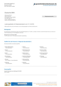 Informationsblatt zur Deutsche BKK - Krankenkassen