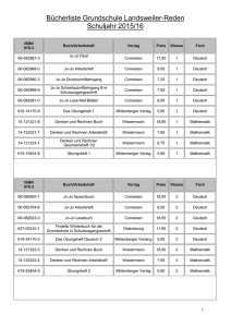 Bücherliste Grundschule Heiligenwald Schuljahr 2012/13