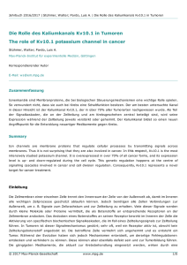 Die Rolle des Kaliumkanals Kv10.1 in Tumoren The role of Kv10.1